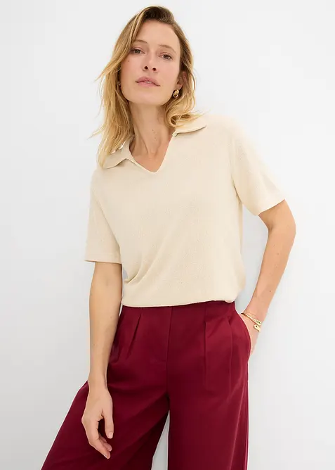 Polo effetto maglia, bonprix