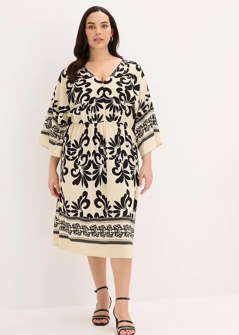 Abito midi in misto viscosa fluente, bonprix