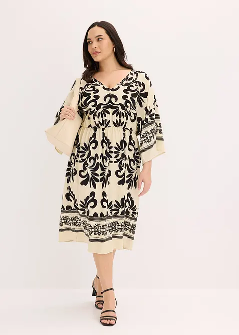 Abito midi in misto viscosa fluente, bonprix