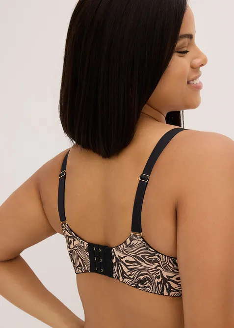 Reggiseno minimizer con dettagli decorativi e mesh in fantasia, bonprix