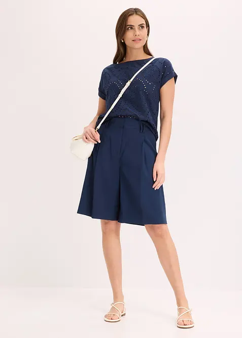 Maglia con pizzo traforato, bonprix