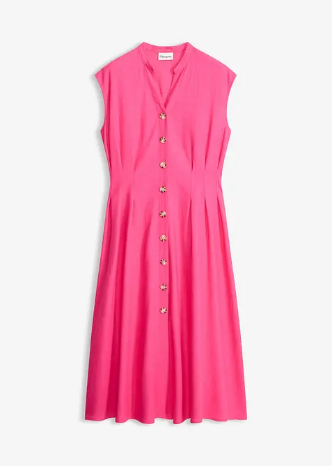 Abito midi in misto lino leggero, bonprix