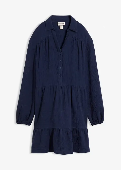 Abito corto a balze in mussola, bonprix