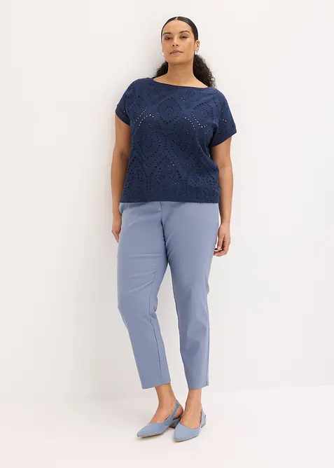 Maglia con pizzo traforato, bonprix