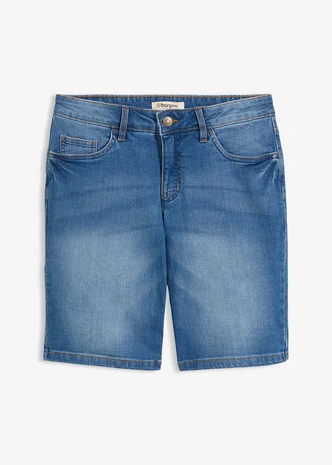 Bermuda in jeans straight, a vita media, bonprix