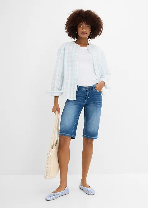 Bermuda di jeans elasticizzati comfort, bonprix