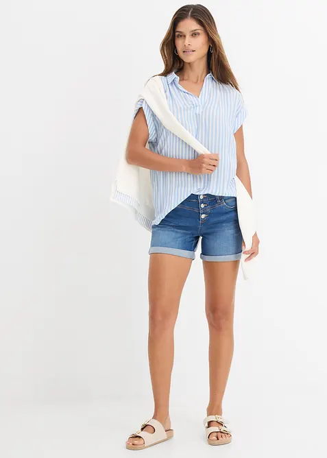 Shorts di jeans, vita media, bonprix
