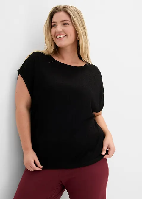 Maxi maglia in simil maglia, bonprix