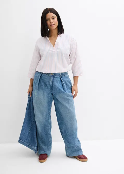 Jeans wide leg, vita alta, bonprix