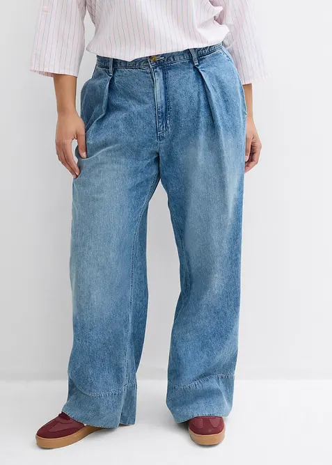 Jeans wide leg, vita alta, bonprix