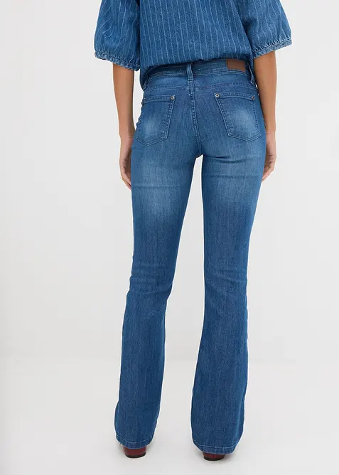 Jeans bootcut elasticizzati, vita media, bonprix
