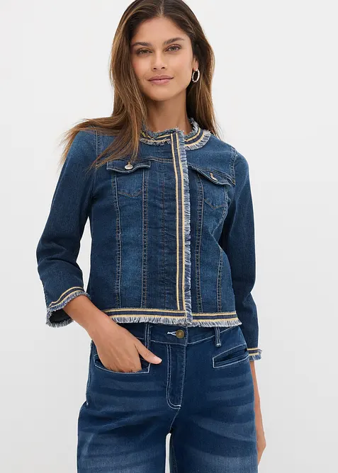 Giacca di jeans con frange, bonprix