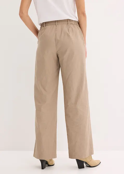Pantaloni in tessuto misto lino e cotone, bonprix