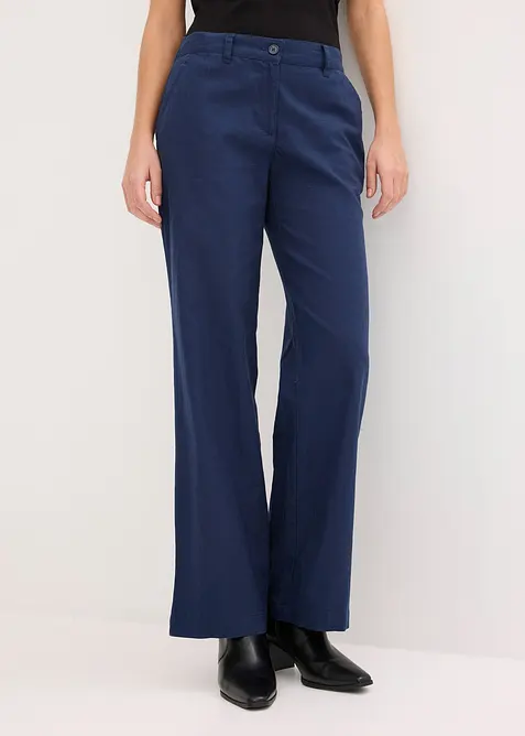 Pantaloni in tessuto misto lino e cotone, bonprix