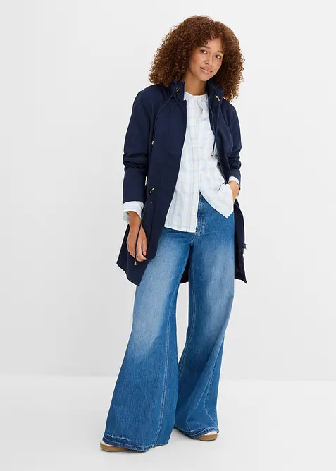 Parka corto in cotone a collo alto con coulisse, bonprix