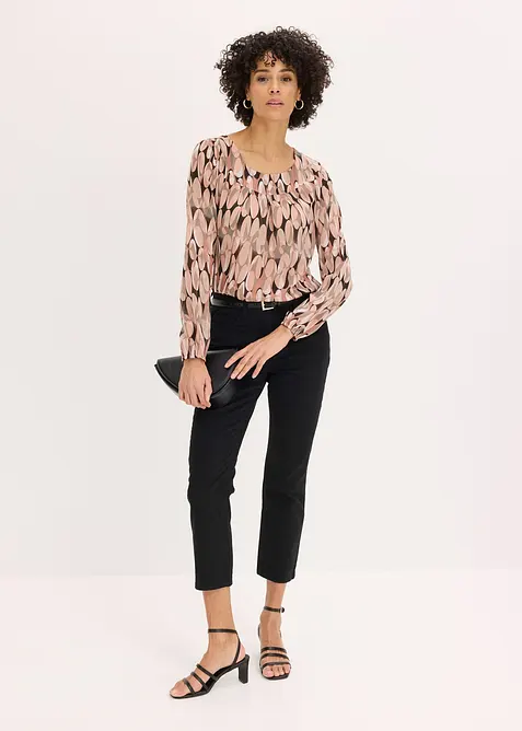 Pantaloni cropped elasticizzati, bonprix