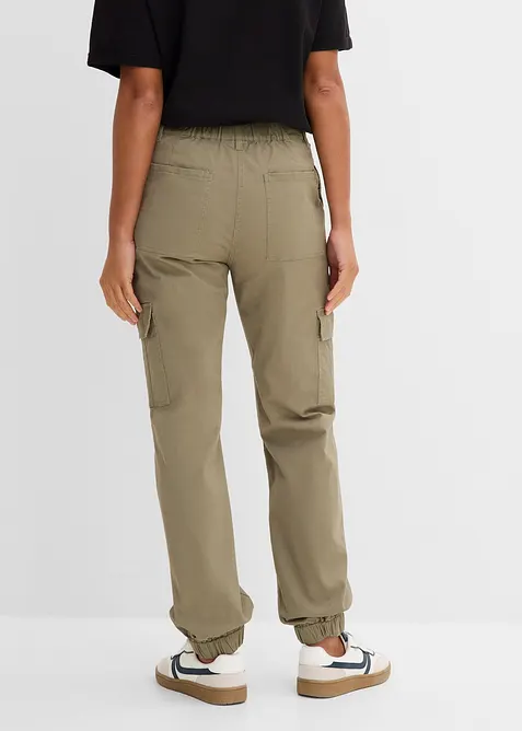 Pantaloni cargo elasticizzati con cotone, bonprix
