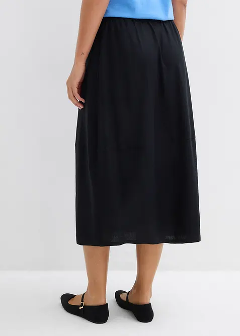 Gonna midi in misto lino leggero, bonprix