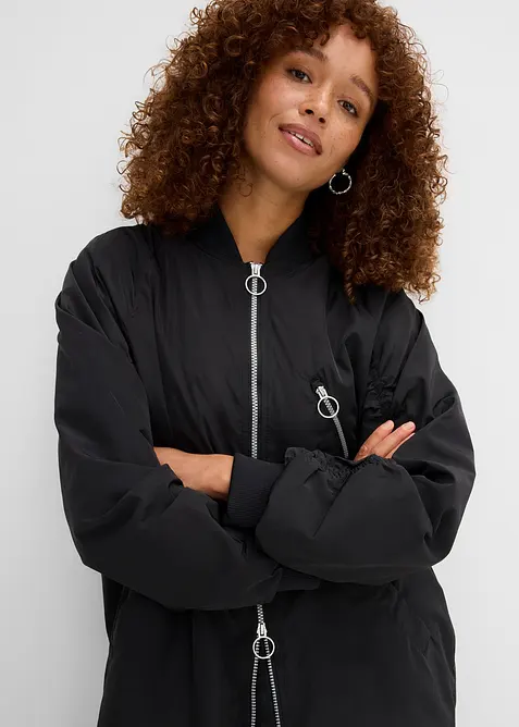 Cappotto blouson con colletto in maglia, bonprix