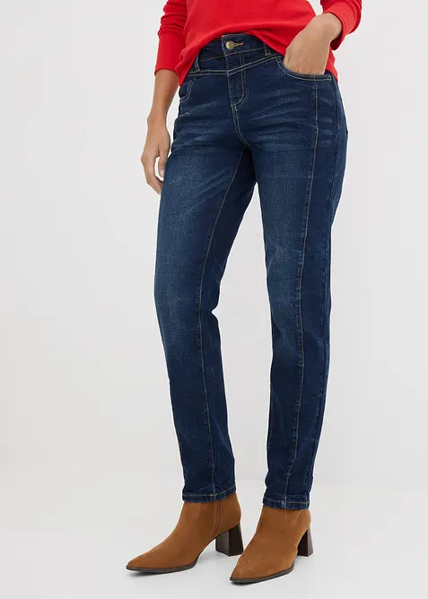 Jeans straight, vita media, bonprix