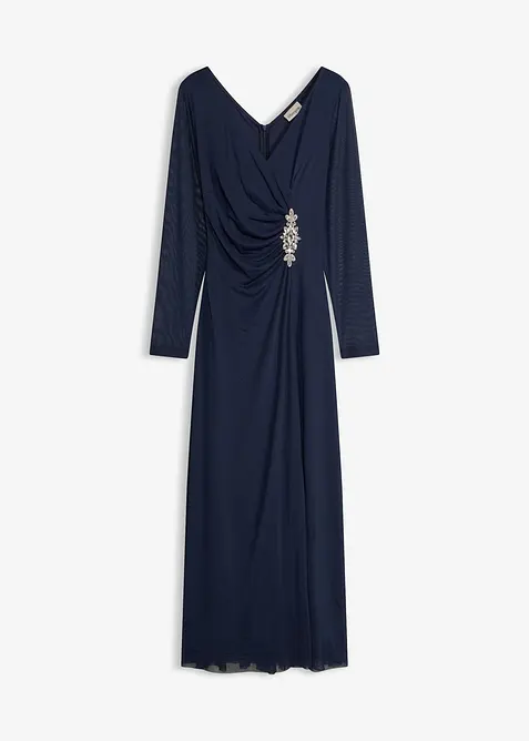 Abito da sera con tulle delicato e applicazione, bonprix