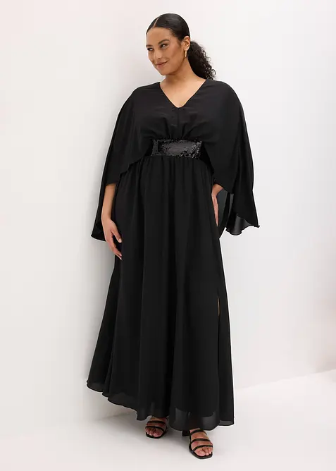 Abito da sera in chiffon fine con paillettes, bonprix