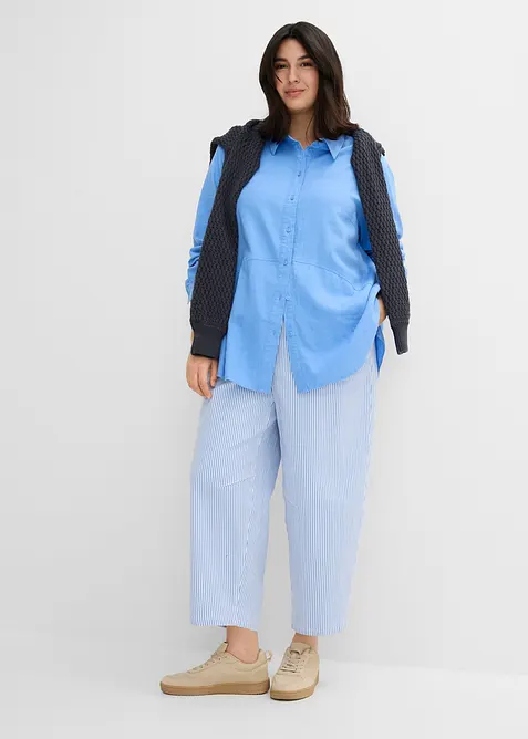 Camicia oversize in misto lino, bonprix