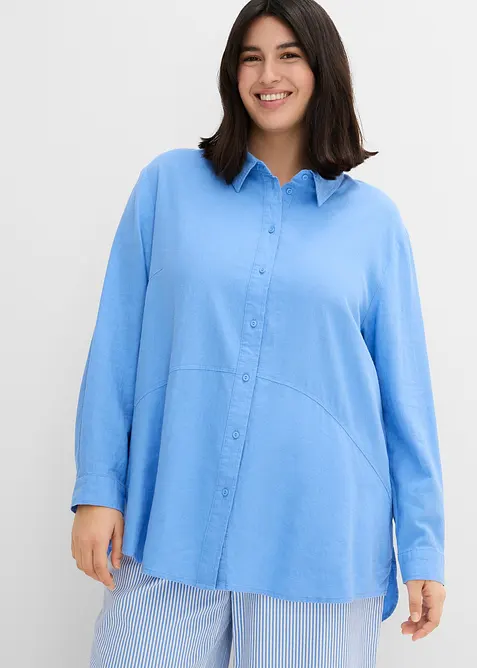 Camicia oversize in misto lino, bonprix