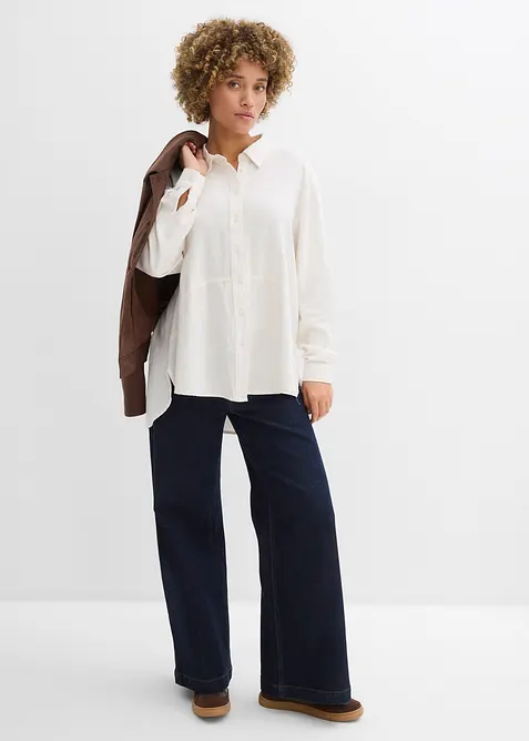Camicia oversize in misto lino, bonprix