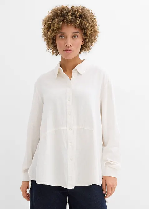 Camicia oversize in misto lino, bonprix