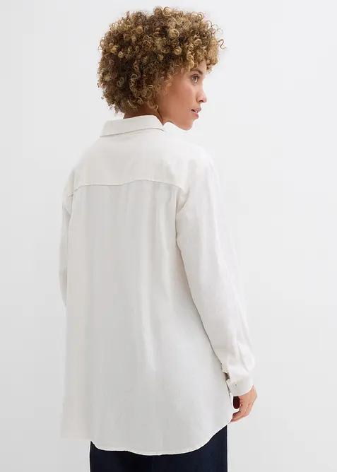Camicia oversize in misto lino, bonprix