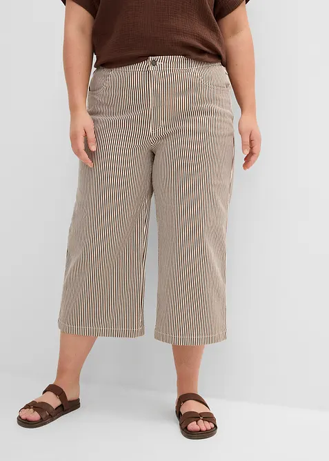 Pantaloni in twill con vita comoda, bonprix