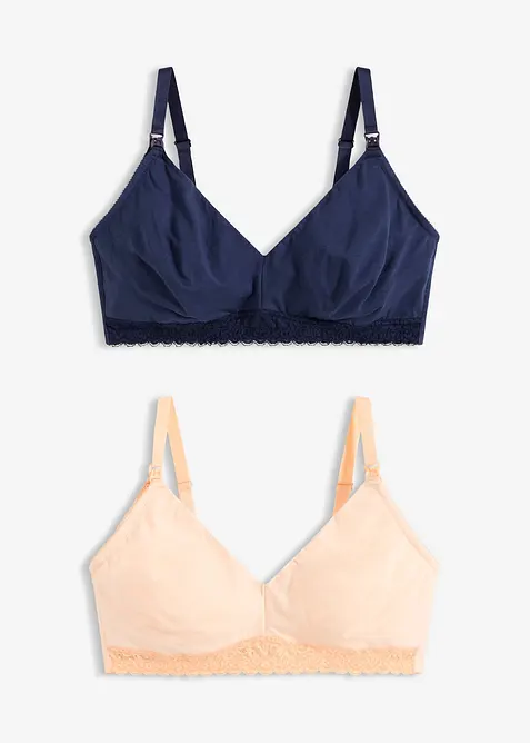 Reggiseno da allattamento senza ferretto con cotone biologico (pacco da 2), bonprix