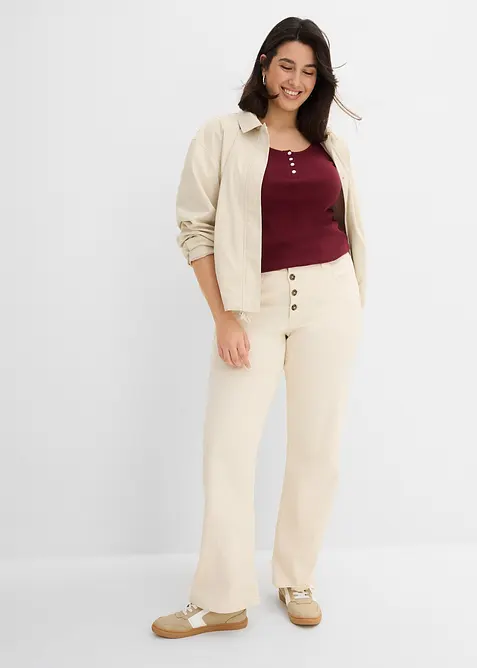 Jeans elasticizzati straight, vita alta, bonprix