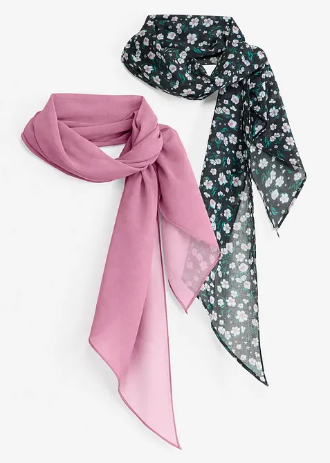 Foulard in fantasia floreale (pacco da 2), bonprix