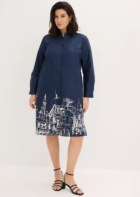 Abito chemisier in popeline di cotone, bonprix