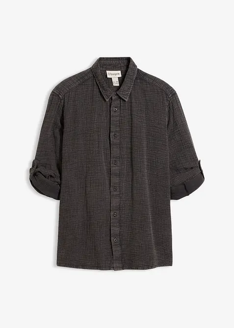 Camicia in mussola di puro cotone effetto lavato, bonprix