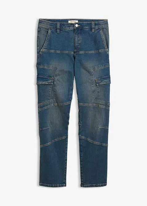 Jeans cargo elasticizzati regular fit, straight, bonprix