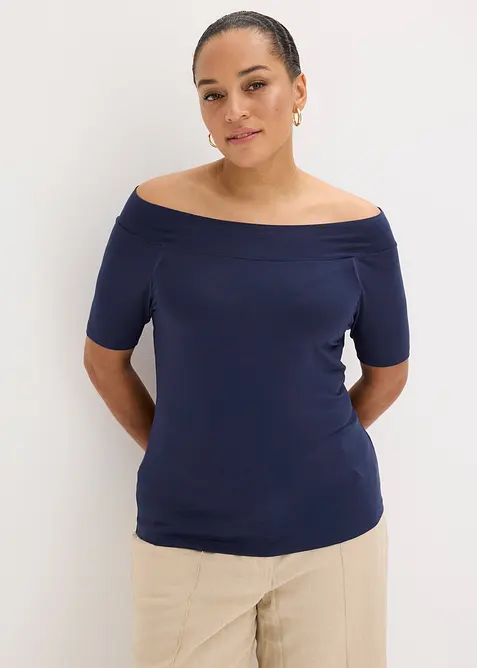 Maglia con spalle scoperte in misto viscosa, bonprix