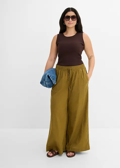 Pantaloni a palazzo in puro cotone, bonprix