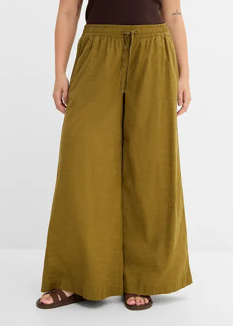 Pantaloni a palazzo in puro cotone, bonprix