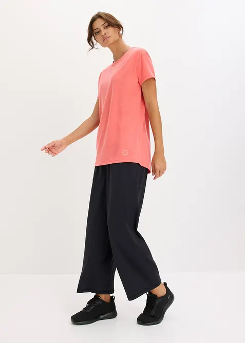 Pantaloni sportivi comodi con gambe larghe, ad asciugatura rapida, bonprix