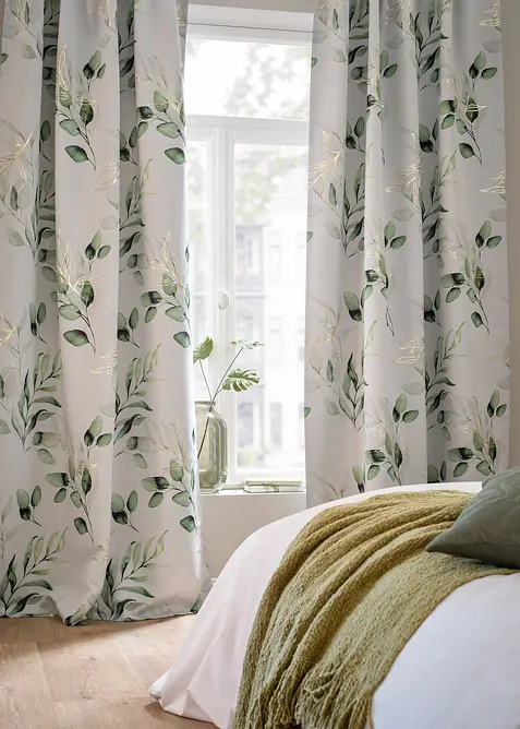 Tenda oscurante con stampa floreale lucida (pacco da 1), bonprix