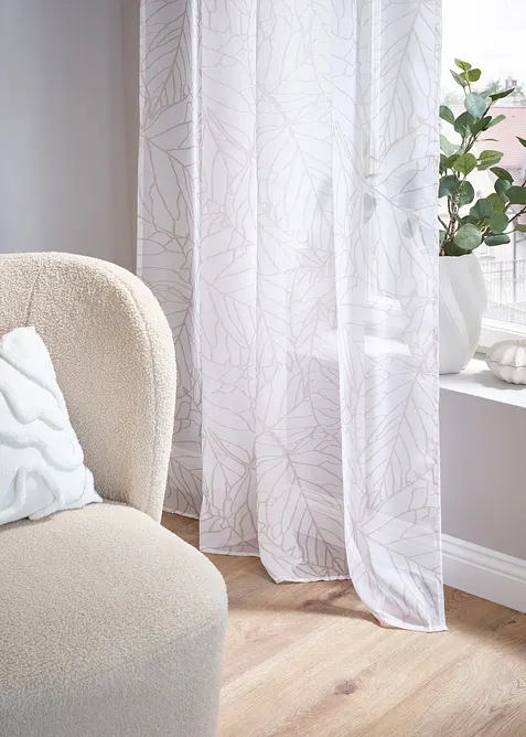Tenda trasparente con delicata trama strutturata (pacco da 1), bonprix