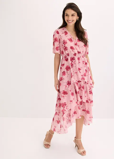 Abito midi in morbido mesh, bonprix