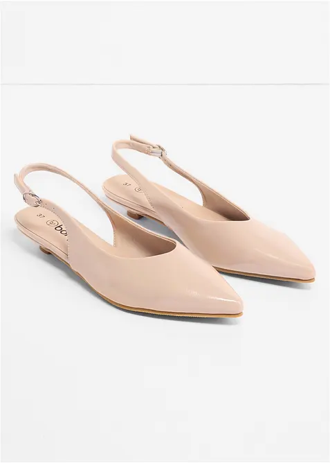 Ballerine effetto vernice con cinturino, bonprix