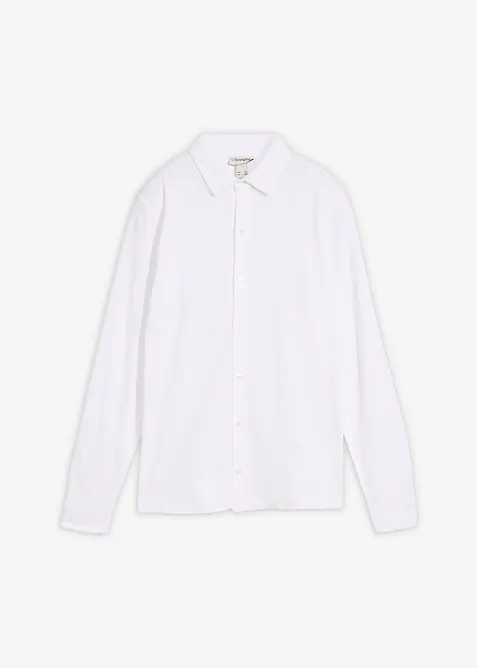 Camicia in piquet di cotone elasticizzato, bonprix