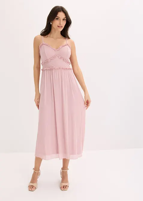 Abito in jersey con mesh delicato, bonprix