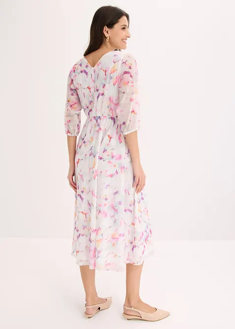 Abito in jersey e mesh delicato, bonprix