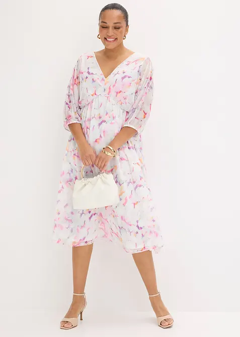 Abito in jersey e mesh delicato, bonprix